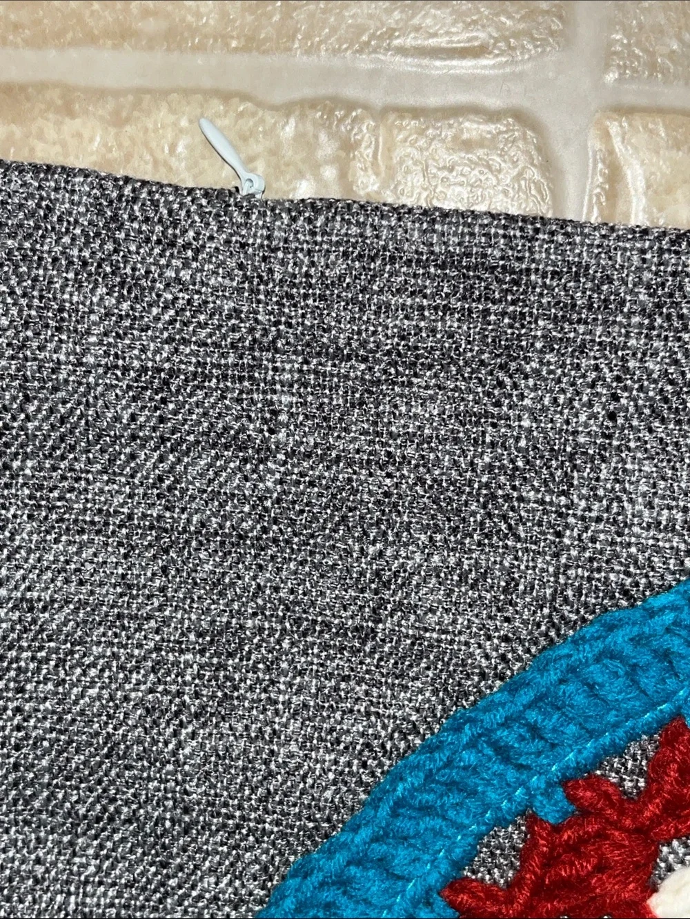 NWT Multicolor Crochet Accent Pillow Cover
